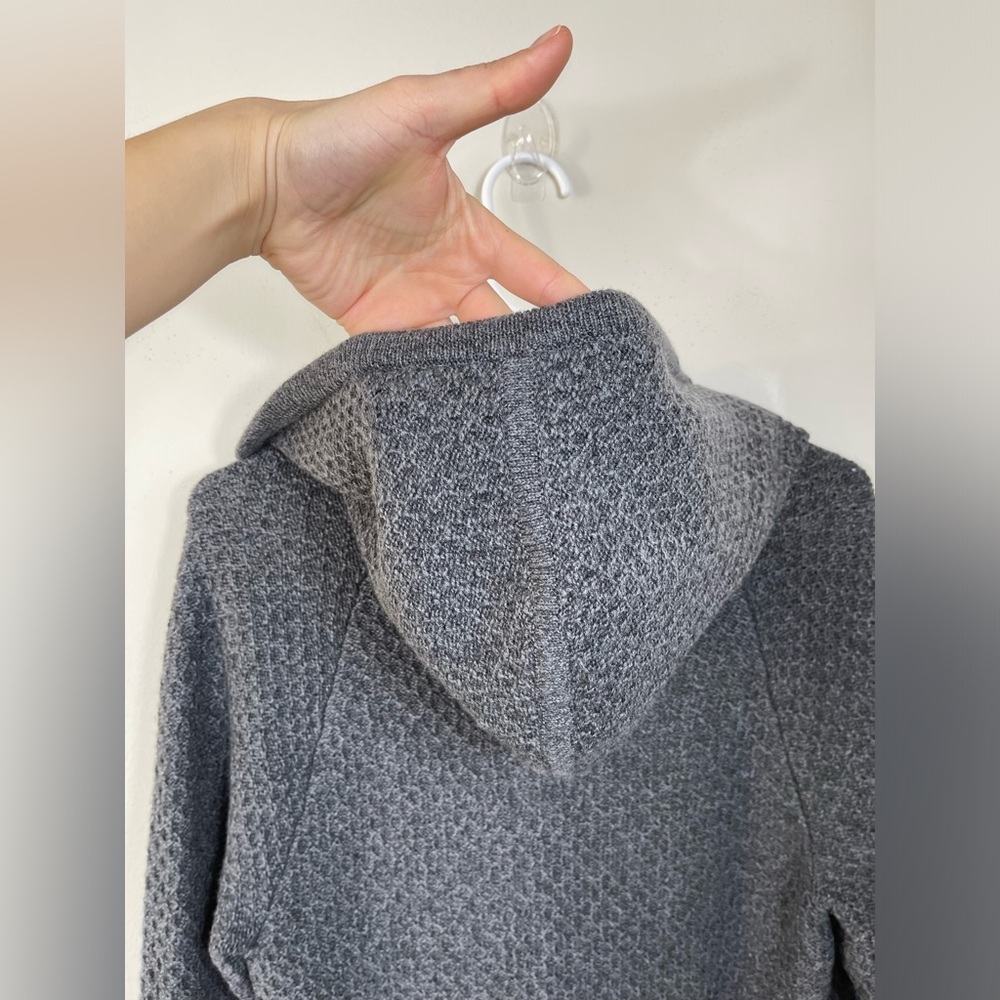 Athleta BOREALIS HOODIE SWEATER DRESS Gray Knit Dress Merino Wool Cozy Size M - Picture 12 of 16